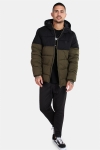 Urban Classics Hooded 2-Tone Puffer Jacka Dark Olive/Black