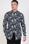 Only & Sons Frederik L/S Paisley Stretch Skjorta Black