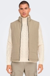 ONLY & SONS ONSMELVIN LIFE LIGHT VEST OTW VD Chinchilla