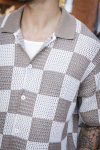 Jack & Jones Athletico Loose Fit Crochet Polo Shirt SS Desert Taupe