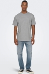 ONLY & SONS Fred Basic Oversize Tee Light Grey Melange