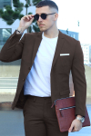Jack & Jones Premium Franco Slim Fit Kostym Black Coffee