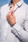 ONLY & SONS Caiden LS Stripe Linen Shirt Chinchilla