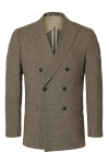 Selected Oasis Linen DB Blazer Dark Sand Melange