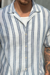 Jack & Jones Enzo Stripe Resort Shirt SS White