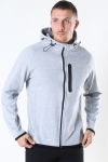 Jack & Jones Sport Sweat Zip Hoodie Light Grey Melange