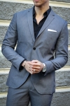 Jack & Jones Premium Franco Slim Fit Kostym Light Grey Melange