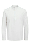 Jack & Jones Summer Half Placket Shirt Ls White