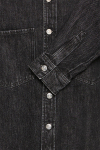 Solid Rip Overshirt  Black Denim