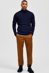 Selected SLHMAINE LS KNIT ROLL NECK W NOOS Dark Sapphire