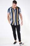 Only & Sons Vilas S/S Reverse Viscose Skjorta Golden Spice Stripes