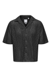 ONLY & SONS Novak Relax Resort SS Lace Shirt Black