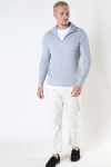 Jack & Jones JPRBLAPERFECT KNIT HIGH NECK ZIP SN Cool Grey