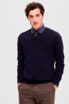 Selected Berg Knit V-Neck LS Navy Blazer