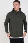 Solid Organic Morgan Zip Sweat Ivy Green Mel