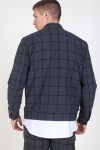 Les Deux Como Wool Check BomberJacka Charcoal/Black