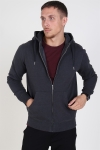 Solid Organic Morgan Zip Sweat Dark Grey Mel