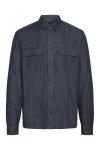 Solid Rogue Woven LS Shirt Middle Blue Denim