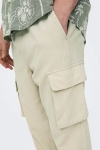 ONLY & SONS Linus Cargo Cotton Linen Pants Silver Lining