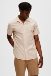 Selected SLHREGNEW-LINEN SHIRT SS RESORT W Kelp