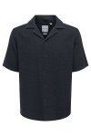ONLY & SONS Latham Resort Linen Structure Shirt Dark Navy