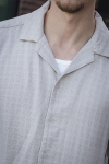 ONLY & SONS Latham Resort Linen Structure Shirt Silver Lining