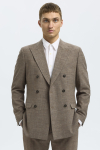 Selected Oasis Linen DB Blazer Dark Sand Melange