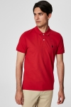 Selected Aro S/S Emroidery Polo Skjorta Noos Scarlet Sage