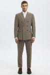 Selected Oasis Linen DB Blazer Dark Sand Melange