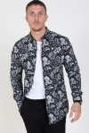 Only & Sons Frederik L/S Paisley Stretch Skjorta Black