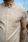Kronstadt Johan Linen S/S shirt Sand