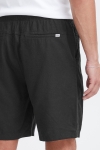 Solid Aurelius Elasticated Linen Shorts True Black