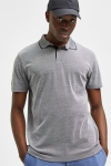 Selected SLHLEROY COOLMAX SS POLO B NOOS Medium Grey Melange