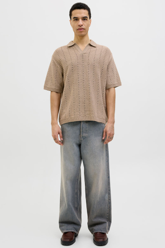 Aros Knit Easter SS Crochet Polo Safari