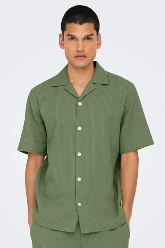 Bertil Waffle SS Resort Shirt Deep Lichen Green