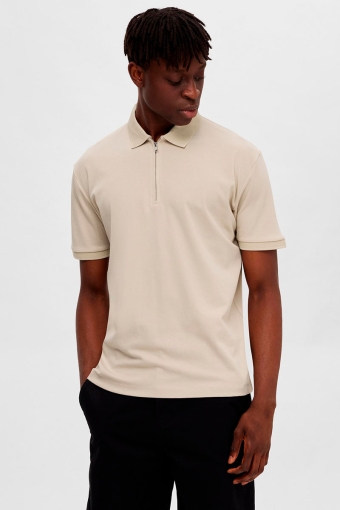 Fave Zip Polo SS Oatmeal