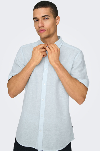 Caiden SS Linen Shirt Cashmere Blue