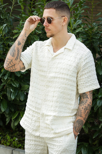 Braddock Regular SS Resort Waffle Shirt Egret