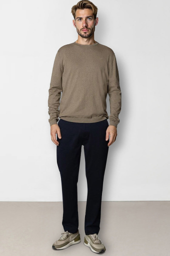 Claude crewneck knit Dark beige melange