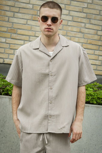Massimo Resort Shirt SS Oxford Tan