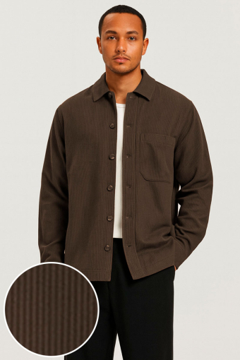 Tile Corduroy Shirt Coffee Bean