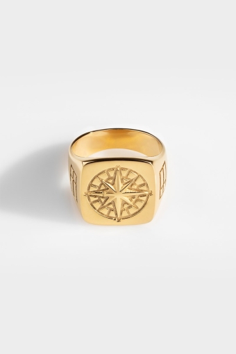 Oversize Compass Ringa Gold