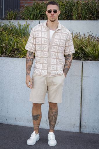 Bart Relax SS Knit Shirt Silver Lining