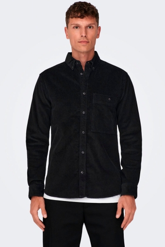 New Terry Corduroy LS Shirt Black