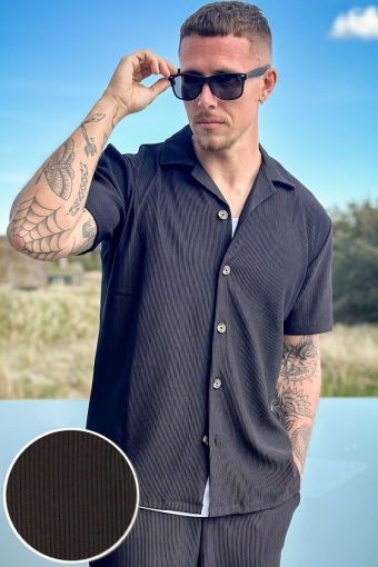 Relax Plisse Resort SS Shirt Black
