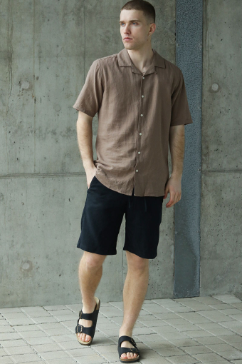 Caiden SS Resort Linen Shirt Fossil