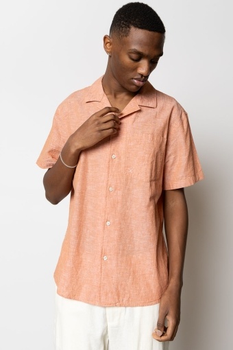 Giles Bowling Shirt S/S Orange Melange