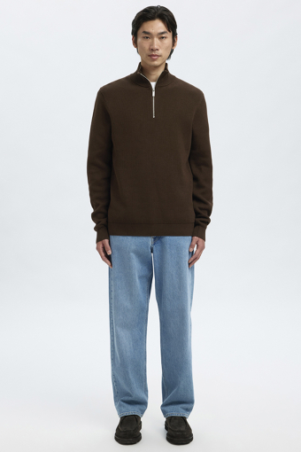 Dane LS Structure Knit Kalf Zip Demitasse