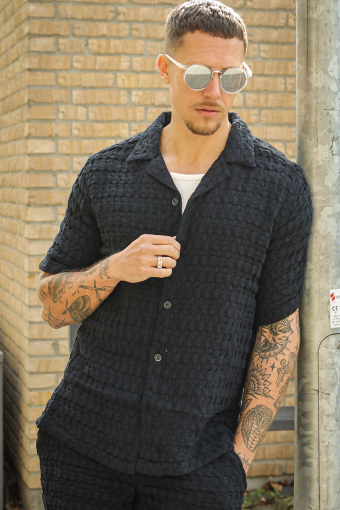 Braddock Regular SS Resort Waffle Shirt Jet Black