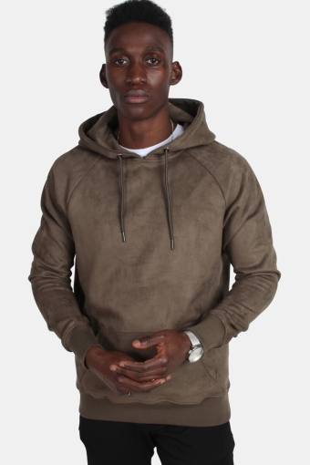 Imitation Suede Hoodie Olive